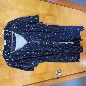 Ekouaer Short Sleeve Button Down Nightgown V-Neck Sleepwear Pajama XXXL